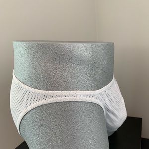 Football Mesh Brief  - White B064